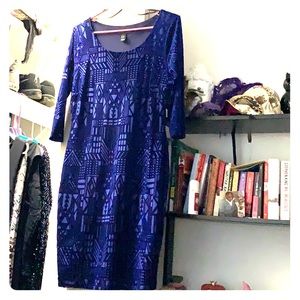 Blue velvet bodycon dress